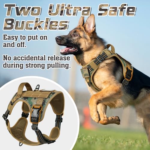 rabbitgoo Tactical Dog Harness for Small, No Pull Military Service Vest - Image 3
