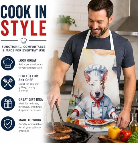 Caroline's Treasures Bull Terrier The Chef Apron Cooking Kitchen Server Baking - Image 2