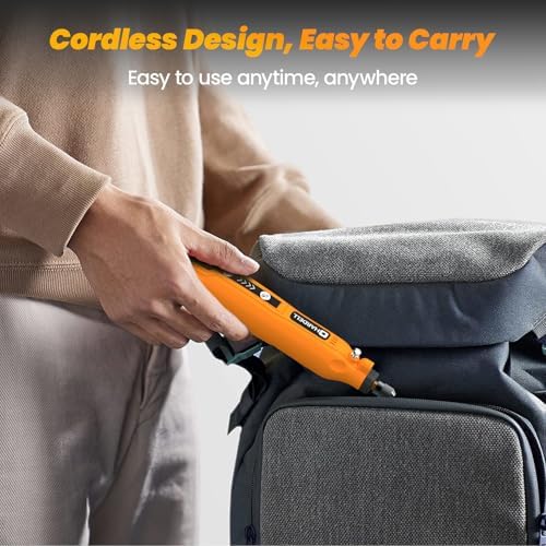 HARDELL Mini Cordless Rotary Tool, 5-Speed 69pcs Kit - Image 6
