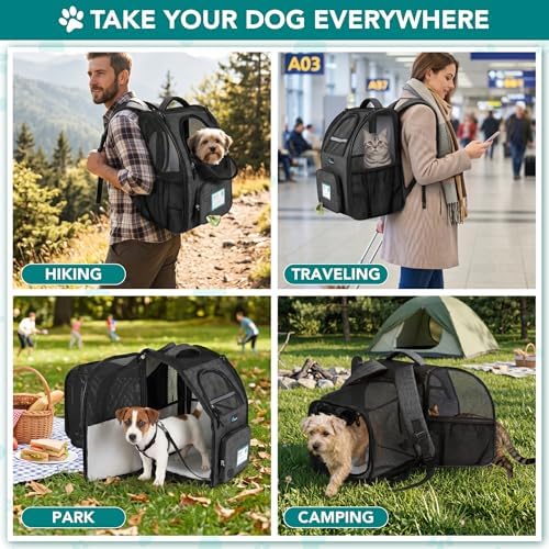 PetAmi Expandable Dog Cat Backpack Carrier, Airline Approved, Dark Gray - Image 7
