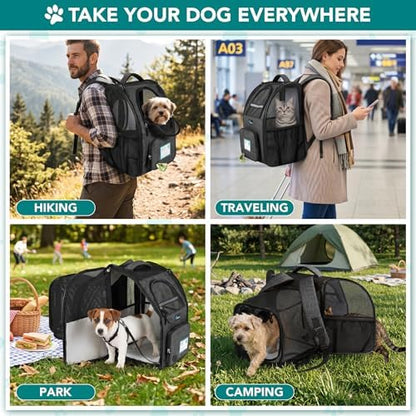 PetAmi Expandable Dog Cat Backpack Carrier, Airline Approved, Dark Gray - Image 7