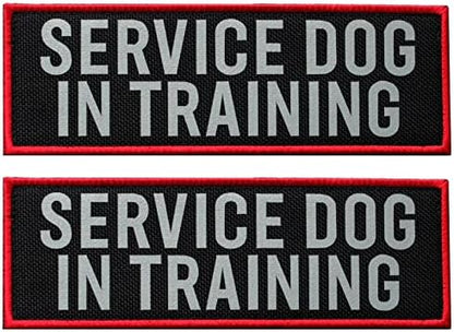 2 Pcs Reflective Service Dog in Training Patch Set by FITZNORA