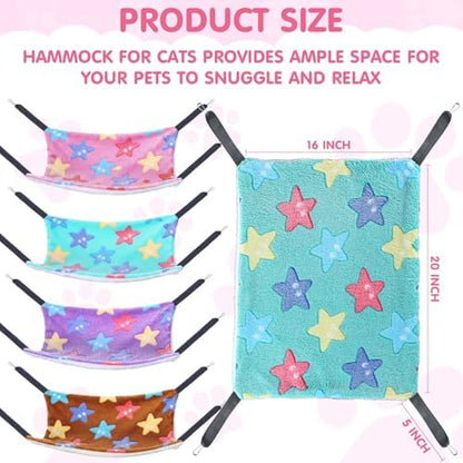 8 Pcs Cat Hammock for Cage, Pet Hammock Bed, Reversible Hanging Cat Hammocks - Image 2