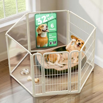 FXW AuraSpace Pro Acrylic & Wire Mesh Indoor Dog Playpen, 6 Panels by FXW