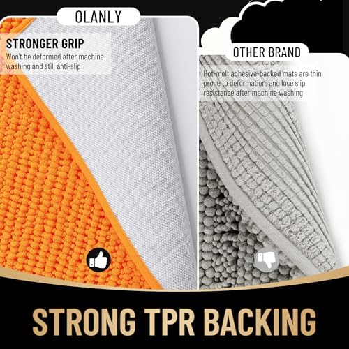 OLANLY Thick Chenille Small Bathroom Rugs 24x16, Absorbent Bath Mat - Image 5