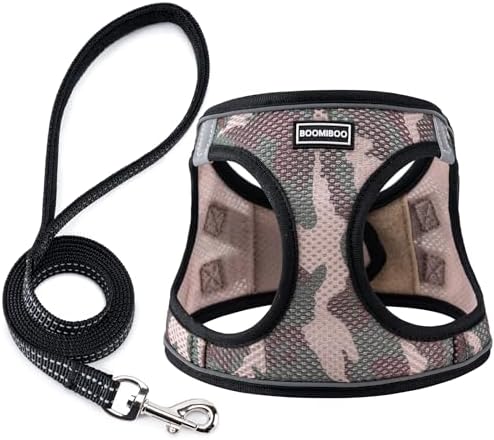 Dog Harness with Leash Set, Step-in Adjustable Puppy Pet Vest, Camo Set XL by BOOMIBOO