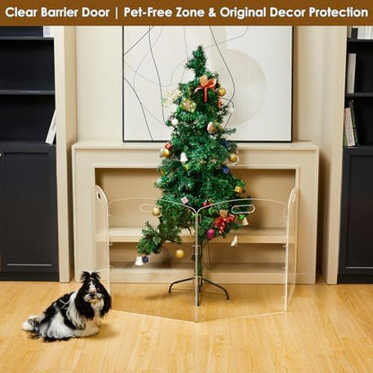 Modern Frame Clear Acrylic Freestanding Pet Gate - Image 4
