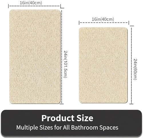 Shower Mat Non Slip, 16 x 24 Inch, Soft PVC Loofah Bath Mats - Image 2
