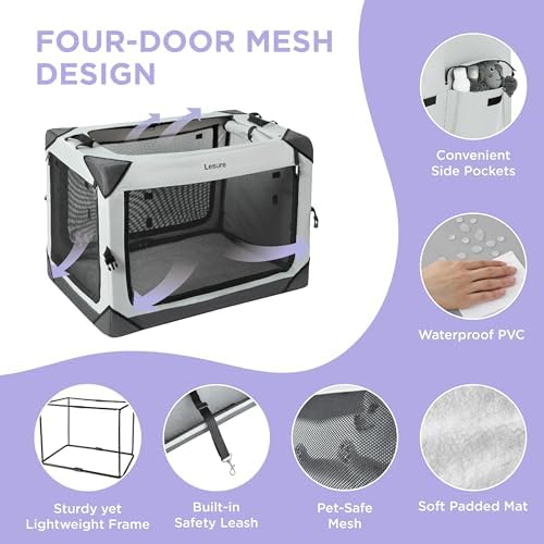 Lesure Portable Soft Collapsible Dog Crate - Image 3