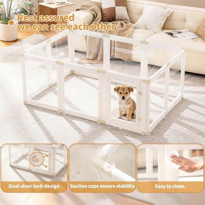 Acrylic Dog Playpen Indoor for Small Dogs & Puppies - Image 4