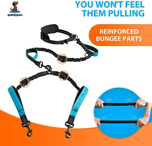 SparklyPets Hands Free Dual Dog Leash, Medium & Large - Image 3