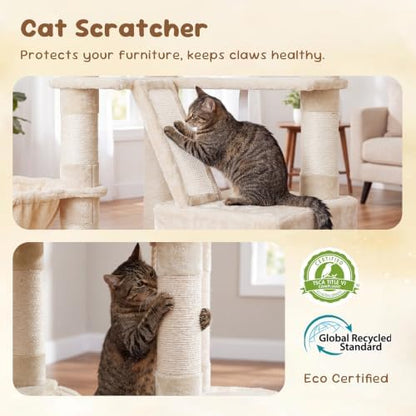 Heybly Cat Tree, 68 inch Multi-Level Cat Tower - Image 4