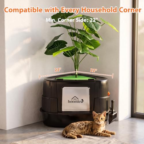 Large Enclosed Corner Cat Litter Box - Image 2