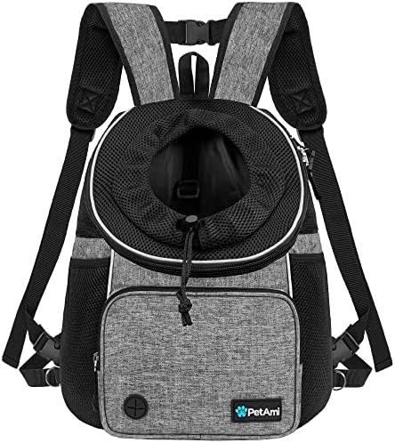 PetAmi Dog Front Carrier Backpack, Adjustable Dog Pet Cat Chest Carrier Backpack by PetAmi