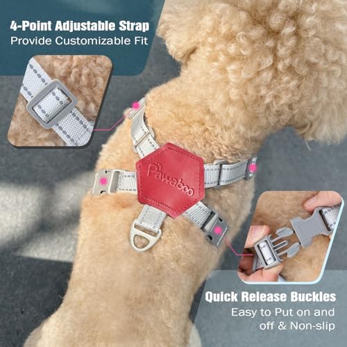 Pawaboo Small Dog Harness and Leash Set, Puppy Harness X-Frame Adjustable - Image 4