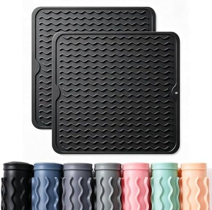 2 Pack Caketime Silicone Dish Drying Mat by CAKETIME
