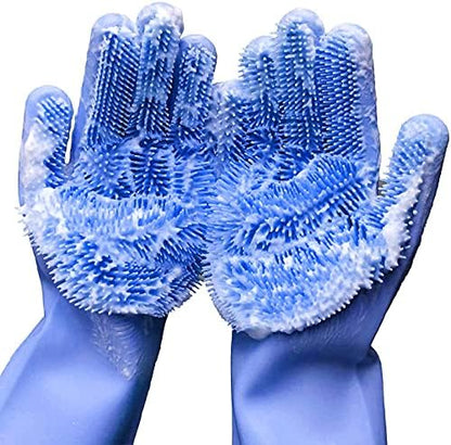 Silicone Dishwashing Gloves, Pet Grooming Rubber Scrubbing by Yinceber