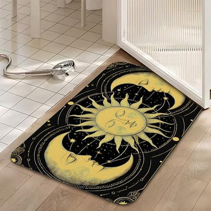 Bath Mats for Bathroom, Boho Sun Moon Bathroom Rugs, Celestial Diatomaceous - Image 5