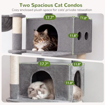 Globlazer 83in Extra Large Maine Coon Cat Tree, Light Grey - Image 3