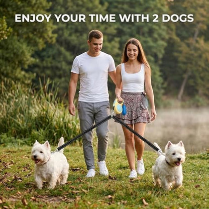 Double Dog Leash for Walking 2 Small Dogs, Dual Retractable 9.8ft Extendable - Image 7