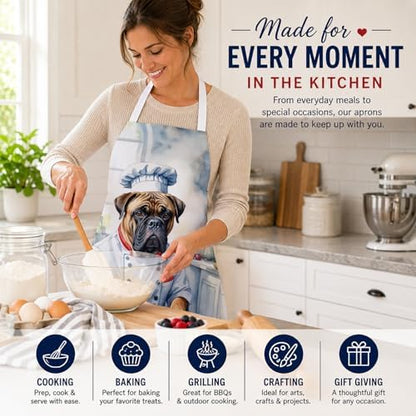 Caroline's Treasures Bullmastiff The Chef Apron Cooking Kitchen Server Baking - Image 6