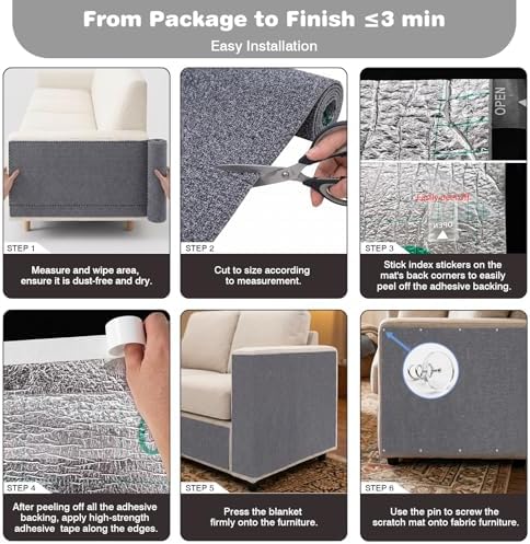 Cat Scratch Furniture Protector: 39.3"x15.8" High Self-Adhesive - Image 5