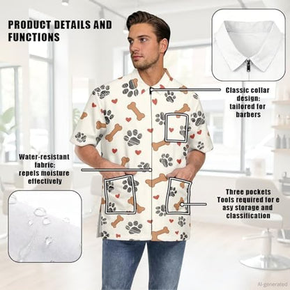 Men’s Pet Barber Jacket, Professional Design Water & Hair Proof - Image 6