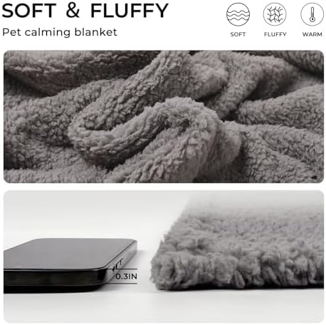 1 Pack 3 Calming Blankets Fluffy Premium Fleece Pet Blanket Soft Sherpa Throw - Image 2