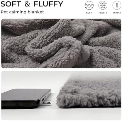 1 Pack 3 Calming Blankets Fluffy Premium Fleece Pet Blanket Soft Sherpa Throw - Image 2