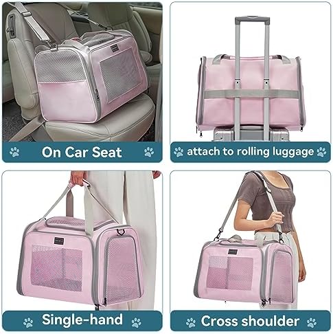 PETSFIT Cat Carrier for Large Cats, Dog Carriers for Small Dogs Under 25 Lbs - Image 2