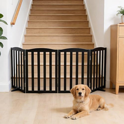 Freestanding Dog Gate Indoor, Doggie Gate Foldable Pet Gates - Image 2