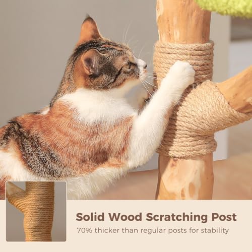 MUTTROS Flower Wood Cat Tree, 53.5" Modern Cat Tower - Image 6