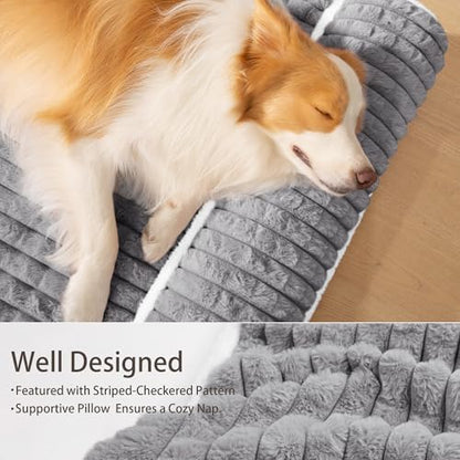 Orthopedic Large Dog Bed Pillow Pet Sofa Bed 42''X28'' Grey - Image 5