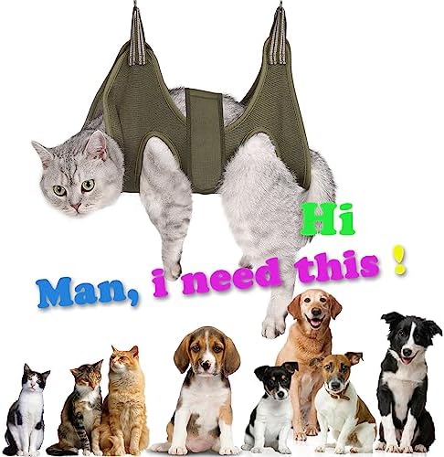 Dog Grooming Hammock Harness Breathable Pet Cat Hammock 6.5" - Image 6