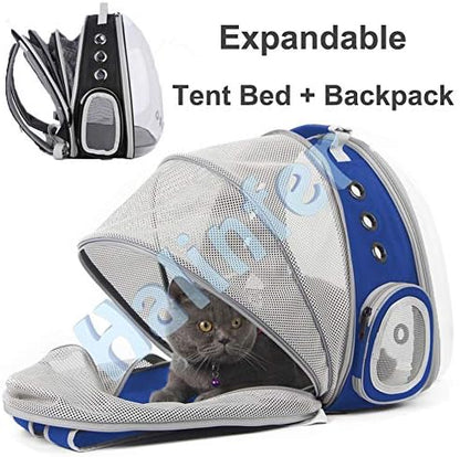 Back Expandable Clear Cat Backpack Carrier, Fit up to 12 lbs, Space Capsule - Image 5