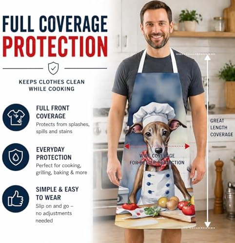 Caroline's Treasures Greyhound The Chef Apron Cooking Kitchen Server Baking - Image 3