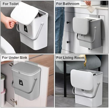 LALASTAR Small Trash Can with Lid, Kitchen Compost Bin - Image 7