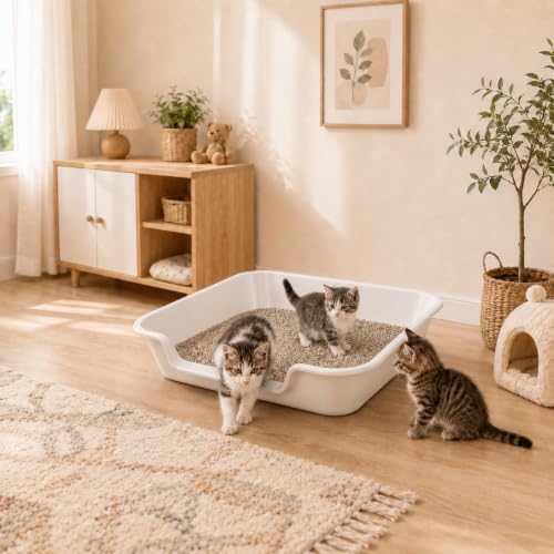 Extra Large Low Entry ABS Cat Litter Box, 1 Pack - Image 5