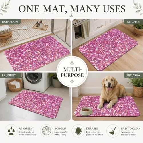Natural Diatomaceous Earth Bath Mat, Ultra Thin Quick Dry Floor Rug - Image 7