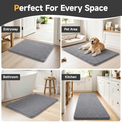Ophanie Dark Grey Door Mat Runner 60x48, Muddy Mats - Image 7