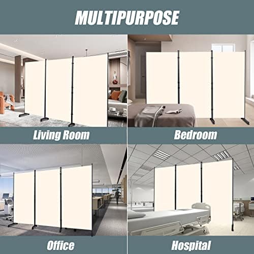 Room Divider 102'' Wide Folding Privacy Screen, 3 Panel Wall Divider w/Wheel - Image 6