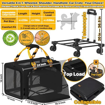 PAWZIDEA Expandable Large Pet Carrier - Image 2