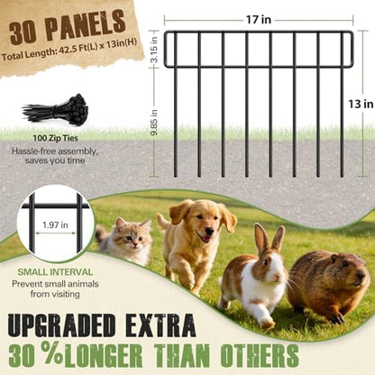 HIHADUUM 42.5FT Garden Fence Animal Barrier - Image 2