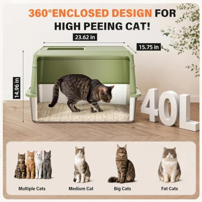 XL Enclosed Stainless Steel Litter Box - Image 3