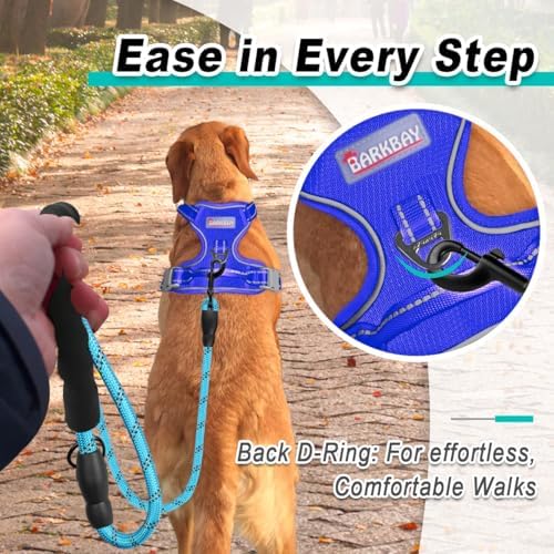 BARKBAY Dog Harness for Large Dog No Pull Mesh 2 Clips Dog Vest - Image 3