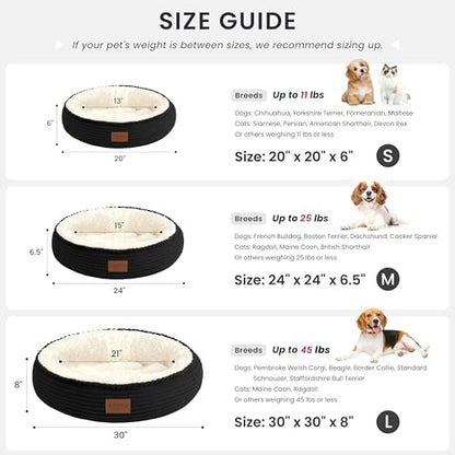 Love's cabin Round Donut Cat and Dog Cushion Bed, 30in Pet Bed - Image 4
