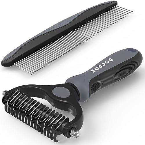Docrok Pet Grooming Brush and Metal Comb Combo by DOCROK