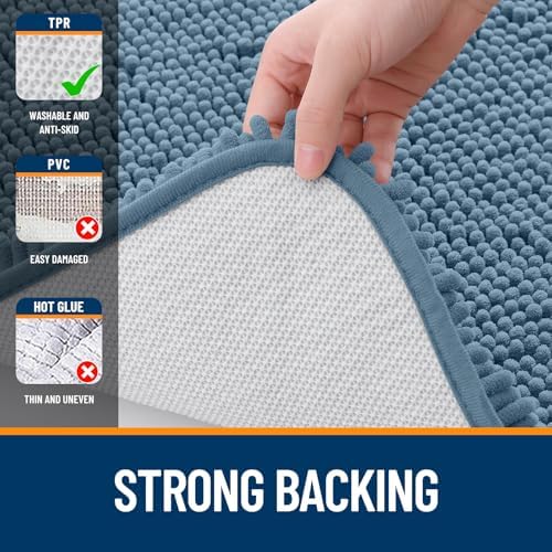 OLANLY Small Bathroom Rugs 30x18, Extra Soft Absorbent Chenille Bath Rugs - Image 7
