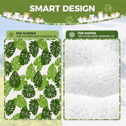 Jetec 2 Pack Cat Hammock for Cage, Monstera Leaf - Image 4