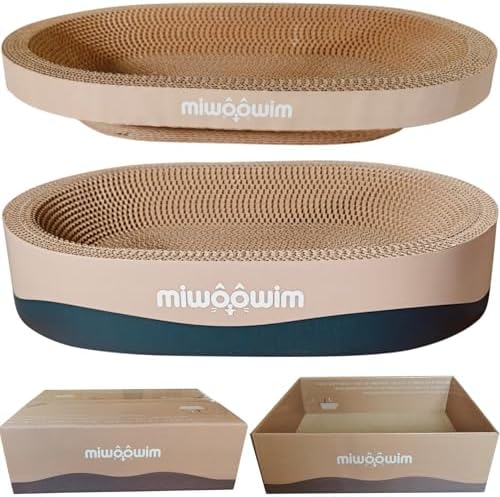 miwoowim 3-Piece Cat Scratcher Set, Oval Bowl Nest by miwooim